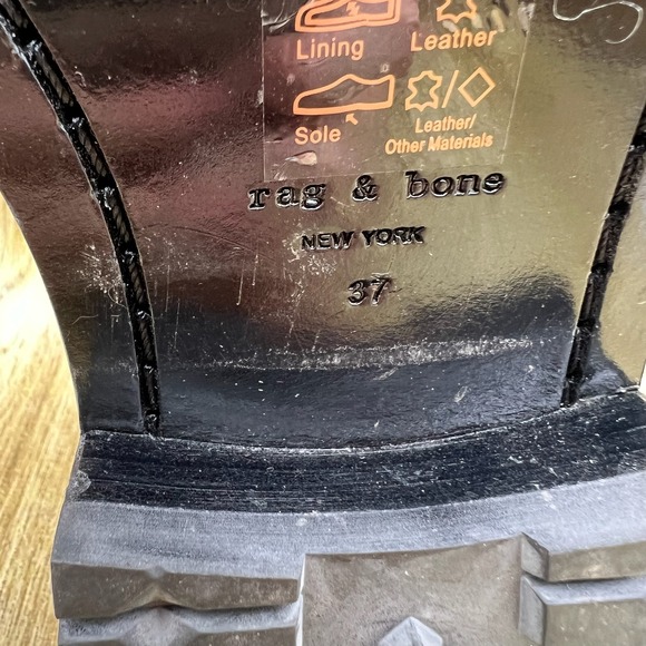 Rag & Bone Cannon Crinkled Ankle Boots Women's Size 7 Leather Zip Front Boots - Picture 9 of 10